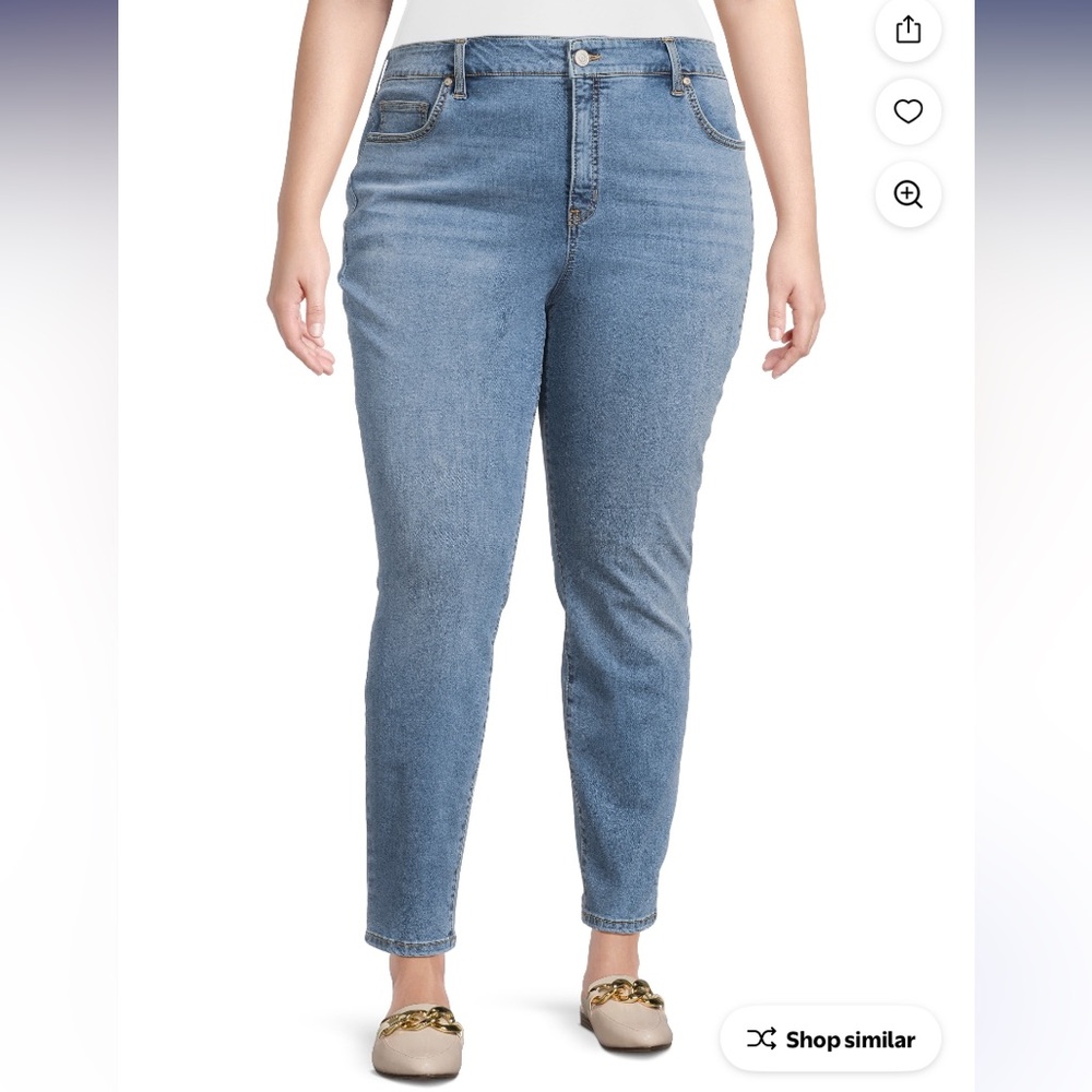 Terra & Sky Women's Plus Size Skinny Jeans 18 Petite